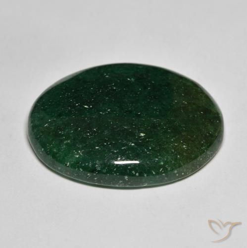 Aventurine Gemstone in 26.6 x 21.3 mm Size for Sale, Aventurine Stone in Forest Green Color