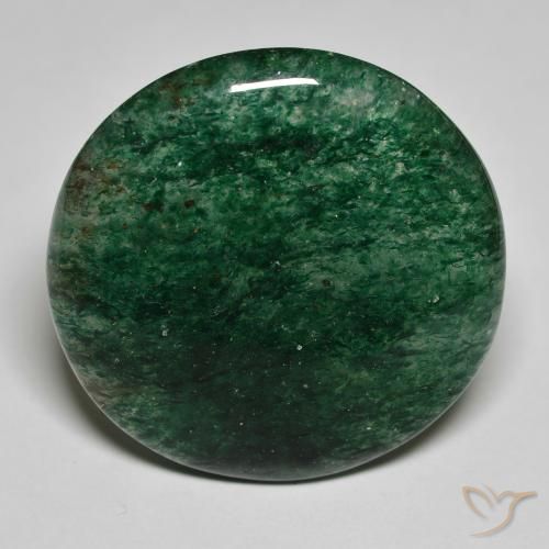 23.36ct Round Cabochon Green Aventurine from Brazil, Dimension 24.7mm, Translucent Clarity, Natural untreated gemstone, 1pc Aventurine in Dark Green Color, Mohs Hardness of 7 suitable for daily wear jewelry, Photo A