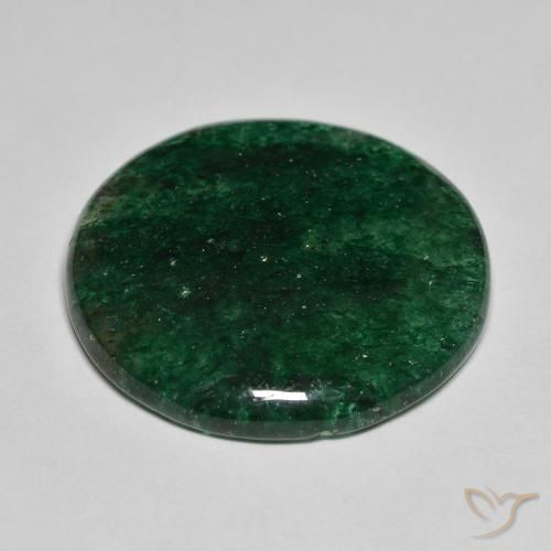 Aventurine Gemstone in 24.7 mm Size for Sale, Aventurine Stone in Dark Green Color