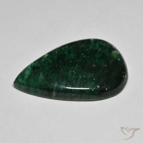 Aventurine Gemstone in 27.7 x 18.8 mm Size for Sale, Aventurine Stone in Cool Forest Green Color