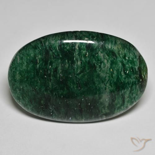 30.95 ct Green Aventurine, 31.4 x 21.6 mm Oval Cut From Brazil, Photo A