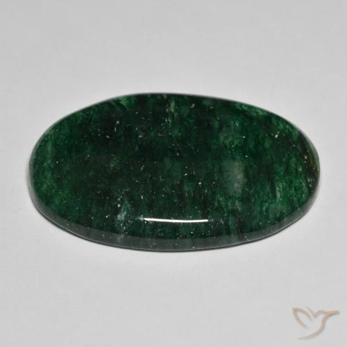 Aventurine Gemstone in 31.4 x 21.6 mm Size for Sale, Aventurine Stone in Dark Green Color