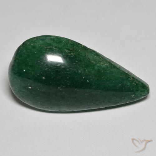 25.09 ct Green Aventurine Stone, Natural Aventurine in Pear Cabochon Shape for Sale