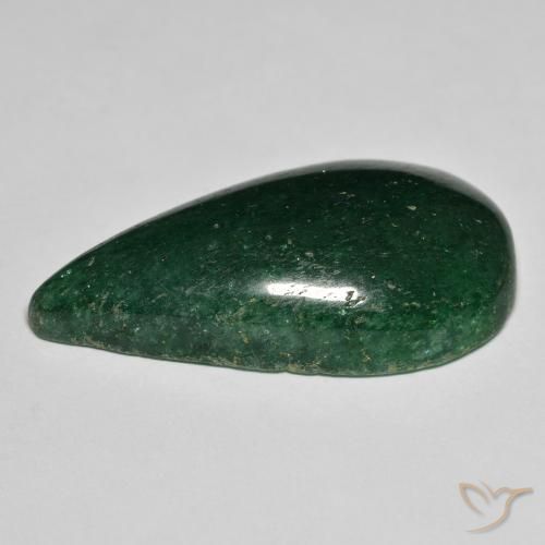 Aventurine Gemstone in 31.1 x 16.4 mm Size for Sale, Aventurine Stone in Forest Green Color