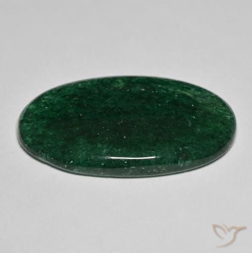Aventurine Gemstone in 32.3 x 19.1 mm Size for Sale, Aventurine Stone in Forest Green Color
