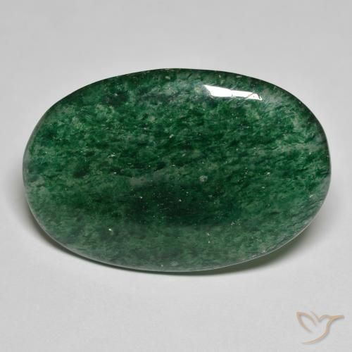 23.62ct Natural Forest Green Aventurine, Oval, Translucent, Photo A