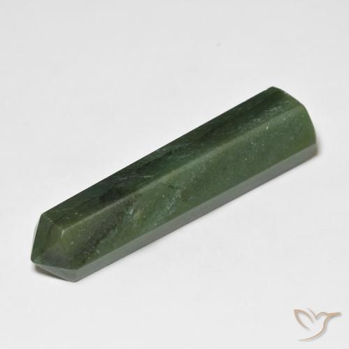 30.24 ct Green Aventurine, 37.9 x 10.5 mm Pencil Cut From Brazil, Photo A