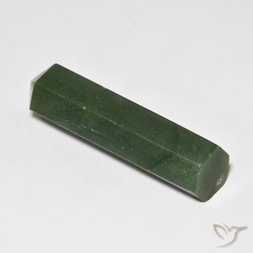 27.79 ct Green Aventurine Stone, Natural Aventurine in Pencil Cut Shape for Sale