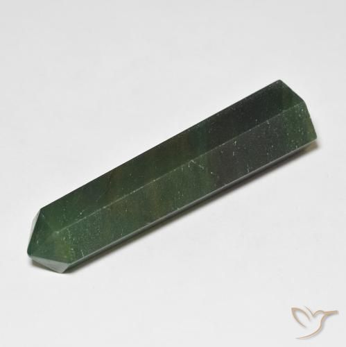 36.1 ct Green Aventurine, 42.7 x 10.9 mm Pencil Cut From Brazil, Photo A