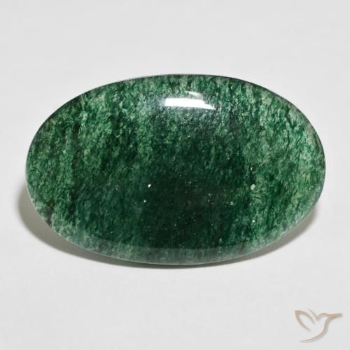 32.45ct Natural Dark Green Aventurine, Oval, Translucent