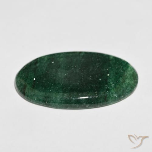 Aventurine Gemstone in 35.1 x 22.5 mm Size for Sale, Aventurine Stone in Dark Green Color