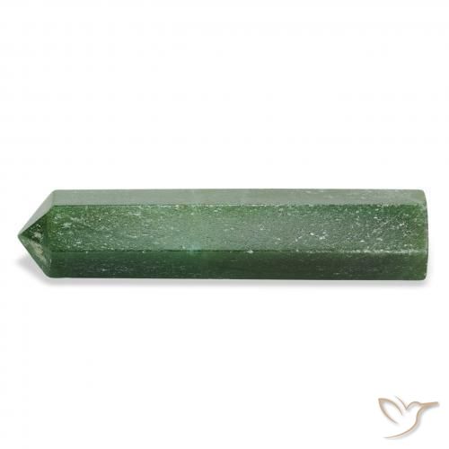 27.79 ct Green Aventurine Stone, Natural Aventurine in Pencil Cut Shape for Sale