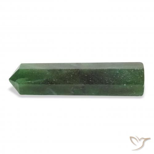 33.09 ct Green Aventurine Stone, Natural Aventurine in Pencil Cut Shape for Sale