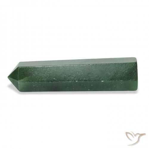 33.74 ct Green Aventurine Stone, Natural Aventurine in Pencil Cut Shape for Sale