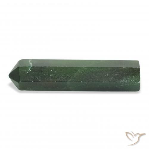 33.71 ct Green Aventurine Stone, Natural Aventurine in Pencil Cut Shape for Sale