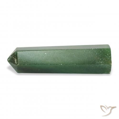 25.91 ct Green Aventurine Stone, Natural Aventurine in Pencil Cut Shape for Sale