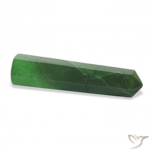 Aventurine Gemstone in 39.7 x 9.7 mm Size for Sale, Aventurine Stone in Earthy Green Color