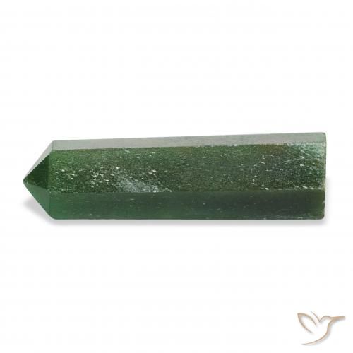 25.89 ct Green Aventurine Stone, Natural Aventurine in Pencil Cut Shape for Sale