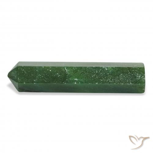 28.79 ct Green Aventurine Stone, Natural Aventurine in Pencil Cut Shape for Sale