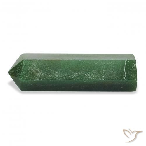 37.92 ct Green Aventurine Stone, Natural Aventurine in Pencil Cut Shape for Sale