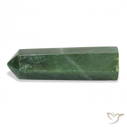 40.86 ct Green Aventurine Stone, Natural Aventurine in Pencil Cut Shape for Sale