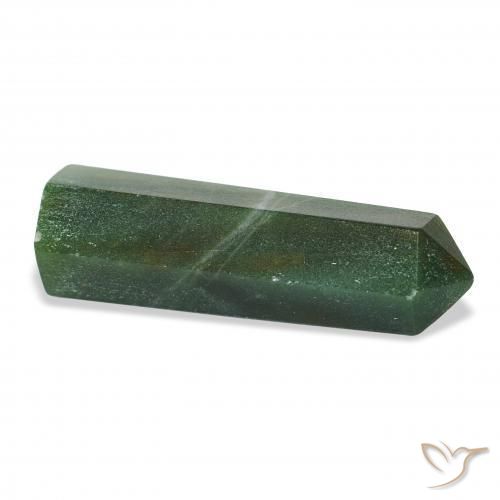 Aventurine Gemstone in 38.3 x 12.2 mm Size for Sale, Aventurine Stone in Earthy Green Color
