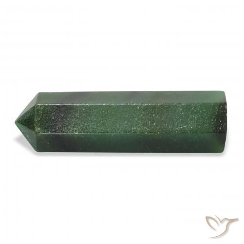 34.61 ct Green Aventurine Stone, Natural Aventurine in Pencil Cut Shape for Sale