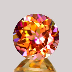 2.63 ct Multicolor Azotic Topaz Gemstone, Azotic Topaz Gem in Round Facet Shape for Sale.