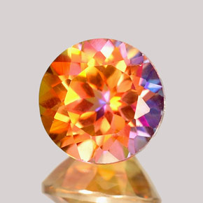2.34 ct Multicolor Azotic Topaz Gemstone, Azotic Topaz Gem in Round Facet Shape for Sale.