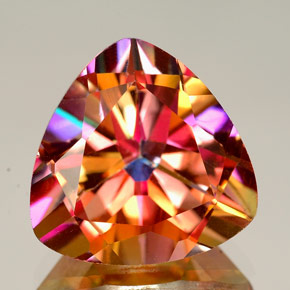 11.78 ct Multicolor Azotic Topaz Gemstone, Azotic Topaz Gem in Trillion Facet Shape for Sale.
