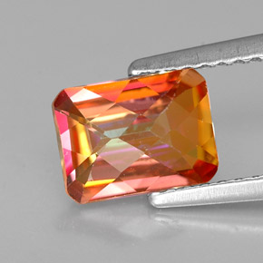 1.63 ct Multicolor Azotic Topaz Gemstone, Azotic Topaz Gem in Octagon Checkerboard Shape for Sale.
