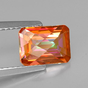 1.63 ct Multicolor Azotic Topaz Stone, Natural Azotic Topaz in Octagon Checkerboard Shape for Sale