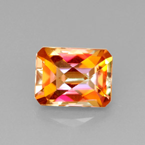 2.17 ct Multicolor Azotic Topaz Gemstone, Azotic Topaz Gem in Octagon Checkerboard Shape for Sale.