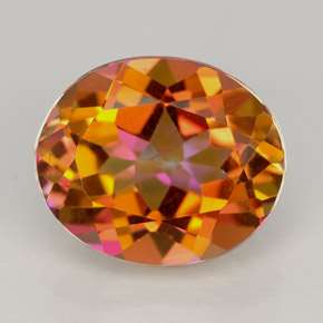 5.63 ct Multicolor Azotic Topaz Gemstone, Azotic Topaz Gem in Oval Facet Shape for Sale.