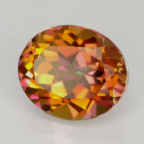 5.63 ct Multicolor Azotic Topaz Stone, Natural Azotic Topaz in Oval Facet Shape for Sale