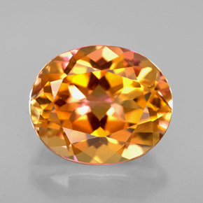 5.36 ct Multicolor Azotic Topaz Gemstone, Azotic Topaz Gem in Oval Facet Shape for Sale.