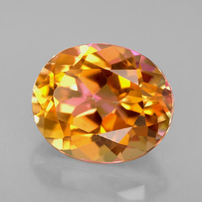 5.36 ct Multicolor Azotic Topaz Stone, Natural Azotic Topaz in Oval Facet Shape for Sale
