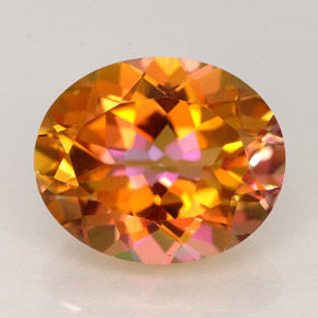 5.85 ct Multicolor Azotic Topaz Gemstone, Azotic Topaz Gem in Oval Facet Shape for Sale.