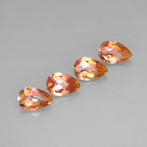 6.27 ct Multicolor Azotic Topaz Stone, Natural Azotic Topaz in Pear Checkerboard Shape for Sale