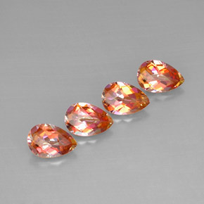6.64 ct Multicolor Azotic Topaz Stone, Natural Azotic Topaz in Pear Checkerboard Shape for Sale