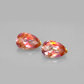 3.12 ct Multicolor Azotic Topaz Stone, Natural Azotic Topaz in Pear Checkerboard Shape for Sale
