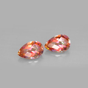 3.17 ct Multicolor Azotic Topaz Stone, Natural Azotic Topaz in Pear Checkerboard Shape for Sale