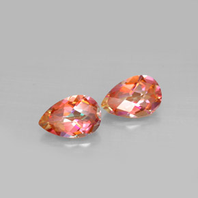 3.29 ct Multicolor Azotic Topaz Stone, Natural Azotic Topaz in Pear Checkerboard Shape for Sale