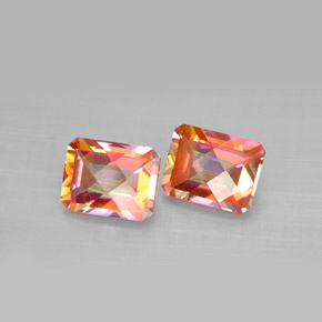 5.74 ct Multicolor Azotic Topaz Stone, Natural Azotic Topaz in Octagon Checkerboard Shape for Sale