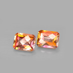 5.63 ct Multicolor Azotic Topaz Stone, Natural Azotic Topaz in Octagon Checkerboard Shape for Sale