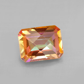 2.63 ct Multicolor Azotic Topaz Gemstone, Azotic Topaz Gem in Octagon Checkerboard Shape for Sale.