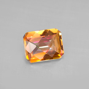 2.31 ct Multicolor Azotic Topaz Gemstone, Azotic Topaz Gem in Octagon Checkerboard Shape for Sale.