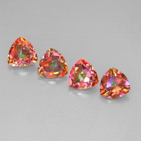 5.46 ct Multicolor Azotic Topaz Gemstone, Azotic Topaz Gem in Trillion Facet Shape for Sale.