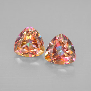 2.81 ct Multicolor Azotic Topaz Gemstone, Azotic Topaz Gem in Trillion Facet Shape for Sale.