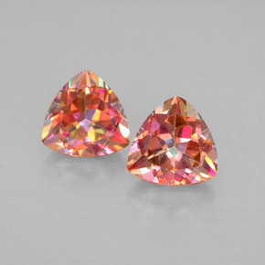 3.03 ct Multicolor Azotic Topaz Gemstone, Azotic Topaz Gem in Trillion Facet Shape for Sale.